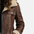 Damski płaszcz z owczej skóry – wersja premium z podszewką termiczną