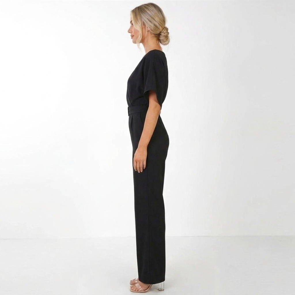 Elegancki Kombinezon Damski z Paskiem | Szerokie Nogawki, Wysoka Jakość