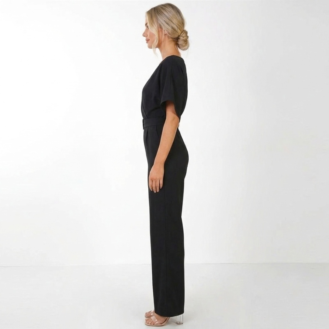 Elegancki Kombinezon Damski z Paskiem | Szerokie Nogawki, Wysoka Jakość