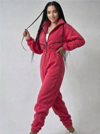 Bawełniany Kombinezon Damski z Kapturem | Luźny Krój, Komfortowy Dres