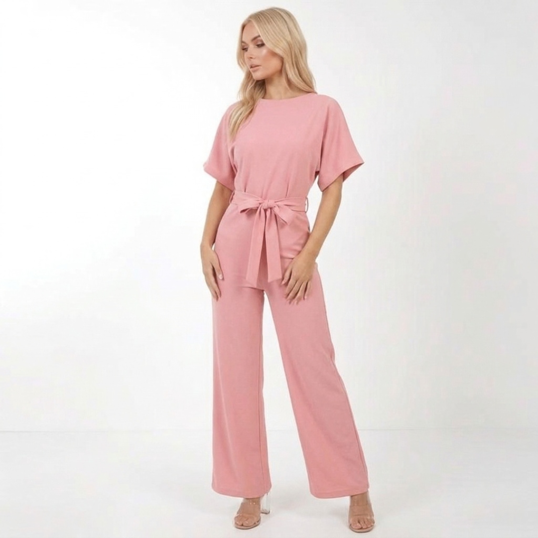 Elegancki Kombinezon Damski z Paskiem | Szerokie Nogawki, Wysoka Jakość