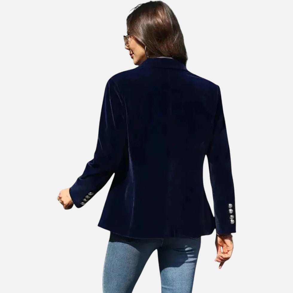 Aksamitna Marynarka Damska Czarna | Klasyczny Krój, Elegancka 3