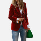 Aksamitna Marynarka Damska Czarna | Klasyczny Krój, Elegancka 6