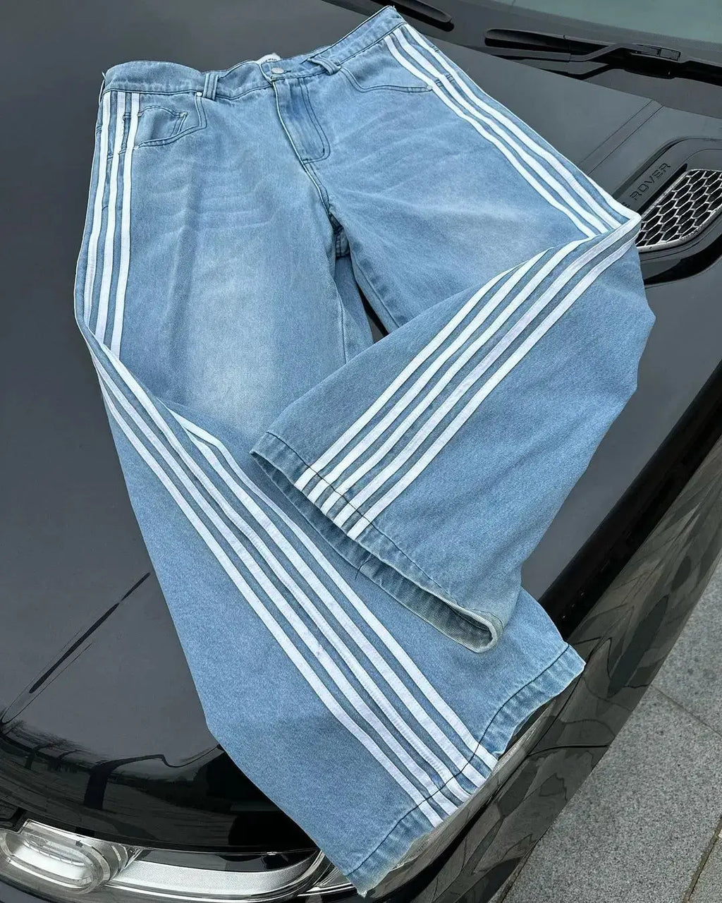 Baggy Jeans z Wysokim Stanem-Jeans-Moda Perla