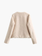 Ciepły kardigan z owczego polaru-Cardigan-Moda Perla