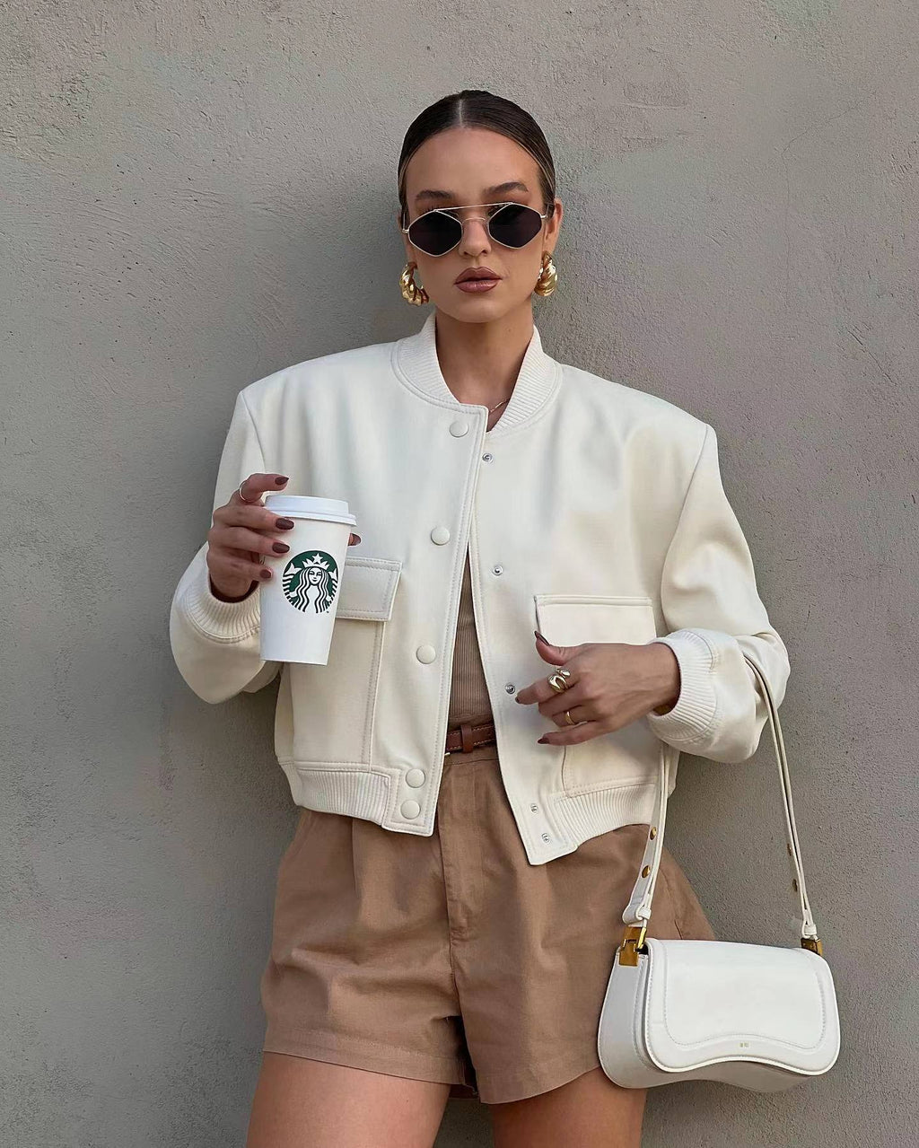 Damska Bomberka – Krótka, Stylowa i Wygodna-Jackets-Moda Perla-Moda Perla