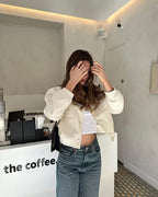 Damska Bomberka – Krótka, Stylowa i Wygodna-Jackets-Moda Perla-Moda Perla