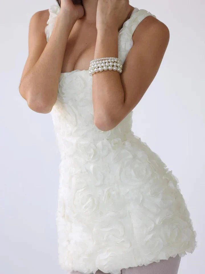 Damska Kwiatowa Mini Sukienka z Gorsetem-Mini Dress-Mason Luxor Men Fashion-Moda Perla