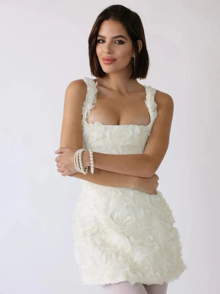 Damska Kwiatowa Mini Sukienka z Gorsetem-Mini Dress-Mason Luxor Men Fashion-Moda Perla