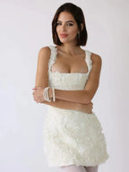 Damska Kwiatowa Mini Sukienka z Gorsetem-Mini Dress-Mason Luxor Men Fashion-Moda Perla