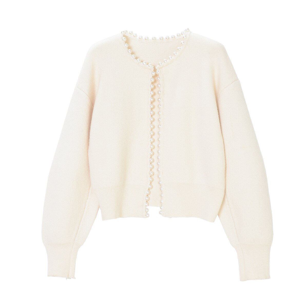 Damski kardigan z miękkiej dzianiny-Cardigan-Biały-S-Moda Perla