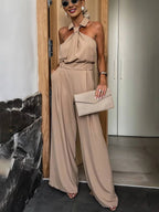 Damski Kombinezon Letni | Elegancki Luźny Krój z Kołnierzykiem 0