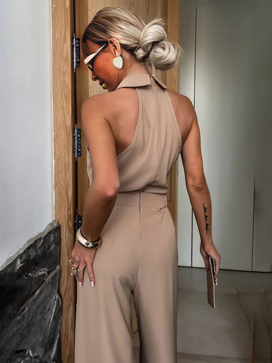 Damski Kombinezon Letni | Elegancki Luźny Krój z Kołnierzykiem 3