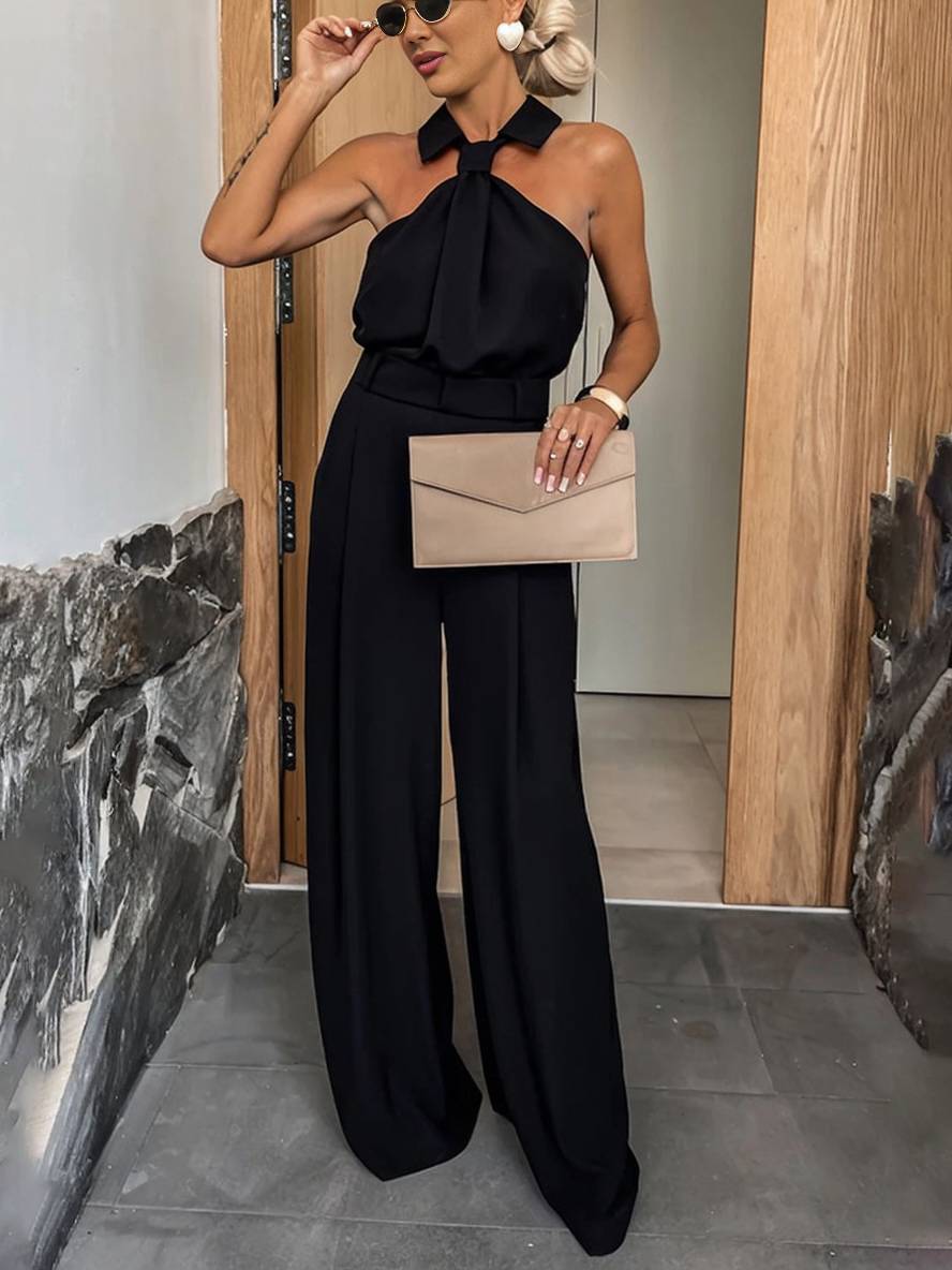 Damski Kombinezon Letni | Elegancki Luźny Krój z Kołnierzykiem 7