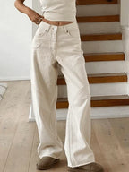 Damskie Baggy Jeans z Wycięciem-Jeans-Moda Perla
