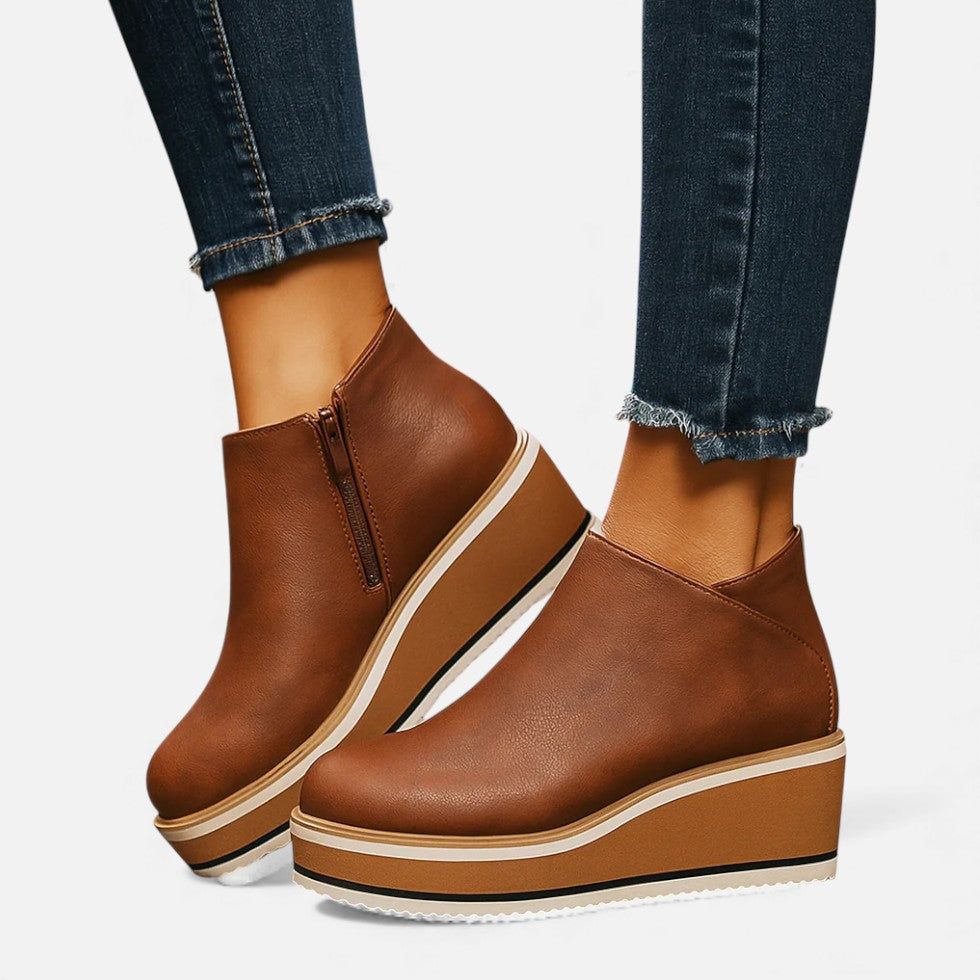 Damskie Botki na Platformie | Wygodna Sztuczna Skóra 1