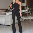 Dutton Elegancki Kombinezon Damski | Krój Na Jedno Ramię Z Regulowanym Pasem 0