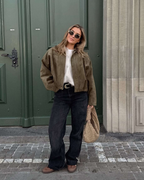 Elegancka Vintage Suede Bomberka - Ponadczasowy Styl i Design-Jackets-Moda Perla-Moda Perla