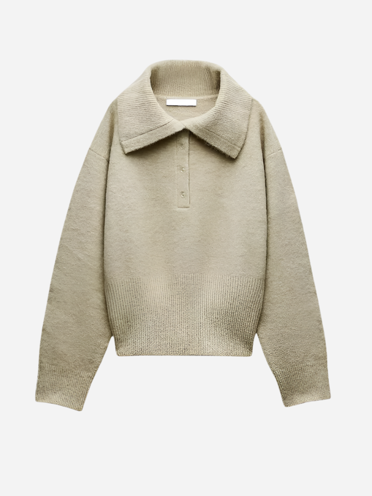 Elegancki Sweter - Styl i Niezrównany Komfort-Sweaters-Beżowy-S-Moda Perla