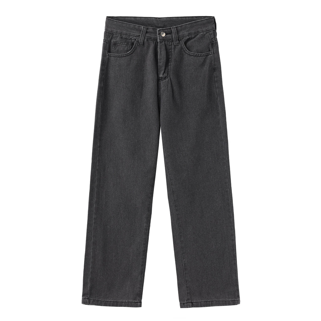 Eleganckie jeansy o wysokim stanie w klasycznym kroju-Jeans-Czarny-S-Moda Perla
