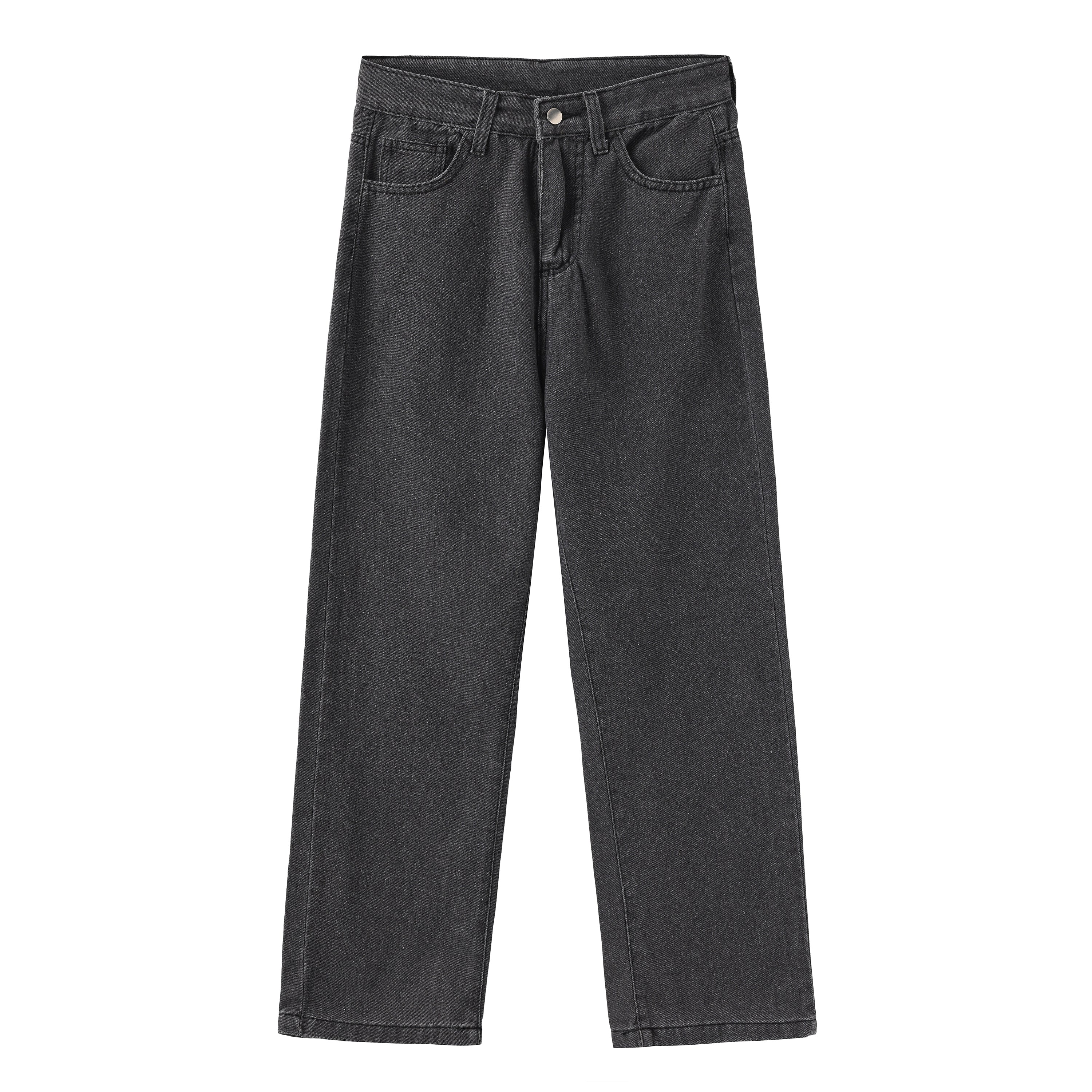 Eleganckie jeansy o wysokim stanie w klasycznym kroju-Jeans-Czarny-S-Moda Perla