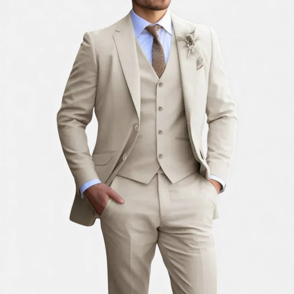 Elek Męski Garnitur | Klasyczny Krój z Kamizelką 0