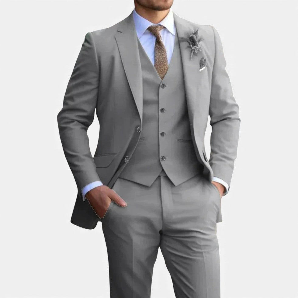 Elek Męski Garnitur | Klasyczny Krój z Kamizelką 2