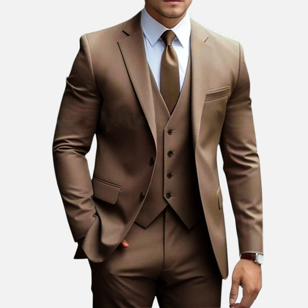 Elek Męski Garnitur | Nowoczesny Krój, Czarny 0