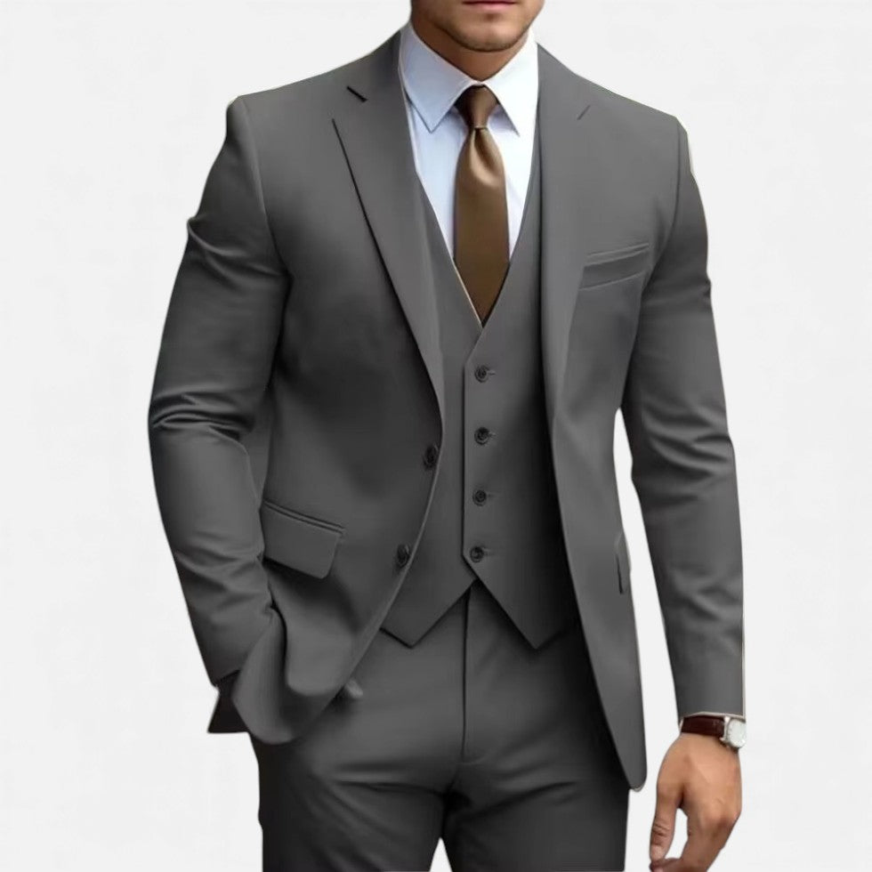 Elek Męski Garnitur | Nowoczesny Krój, Czarny 7