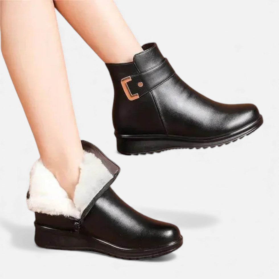 Fina Damskie Botki Zimowe | Futrzana Podszewka 8