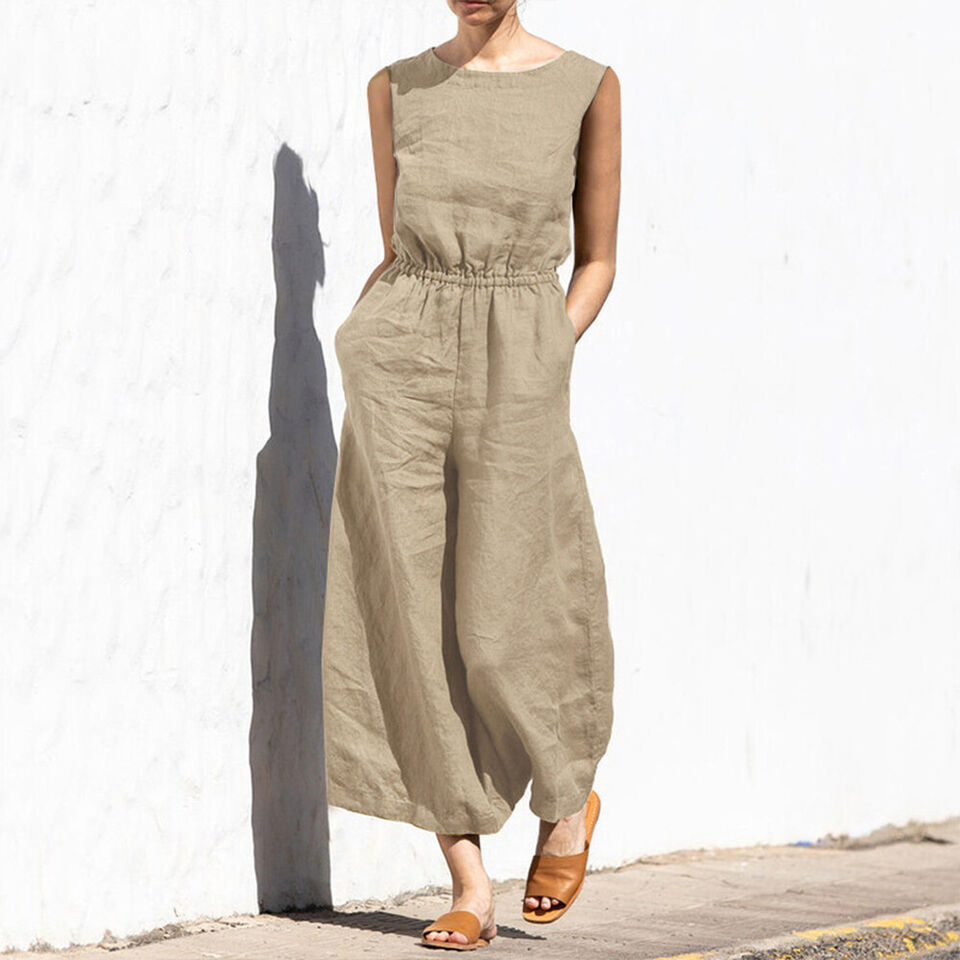 Iza Women's Jumpsuit | Bawełna i Len, Elegancki 1