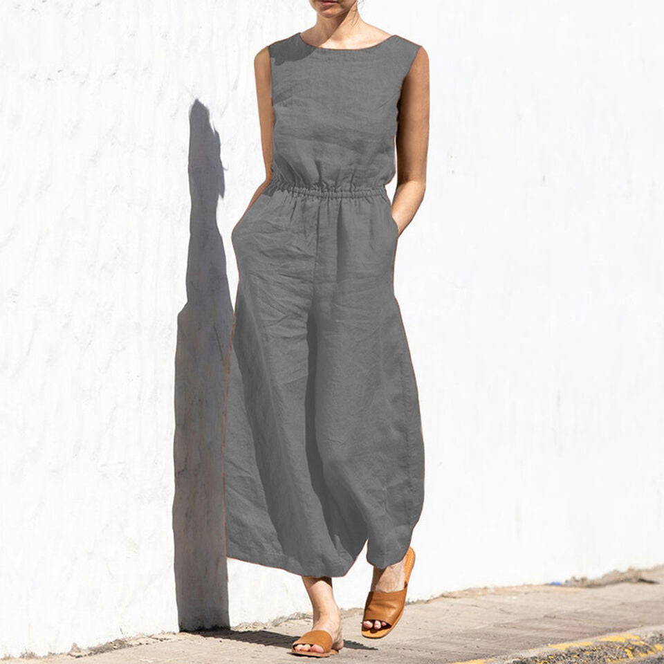 Iza Women's Jumpsuit | Bawełna i Len, Elegancki 3
