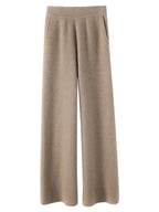 Kaszmirowe spodnie damskie na co dzień dla wyjątkowego komfortu-Trousers-Camel-S-Moda Perla