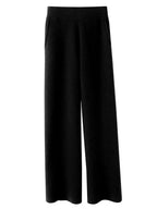 Kaszmirowe spodnie damskie na co dzień dla wyjątkowego komfortu-Trousers-Czarny-S-Moda Perla
