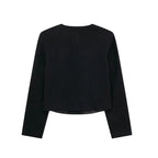 Klasyczna Krótka Kurtka Vintage – Elegancka i Ponadczasowa dla Kobiet-Jackets-Moda Perla-Moda Perla