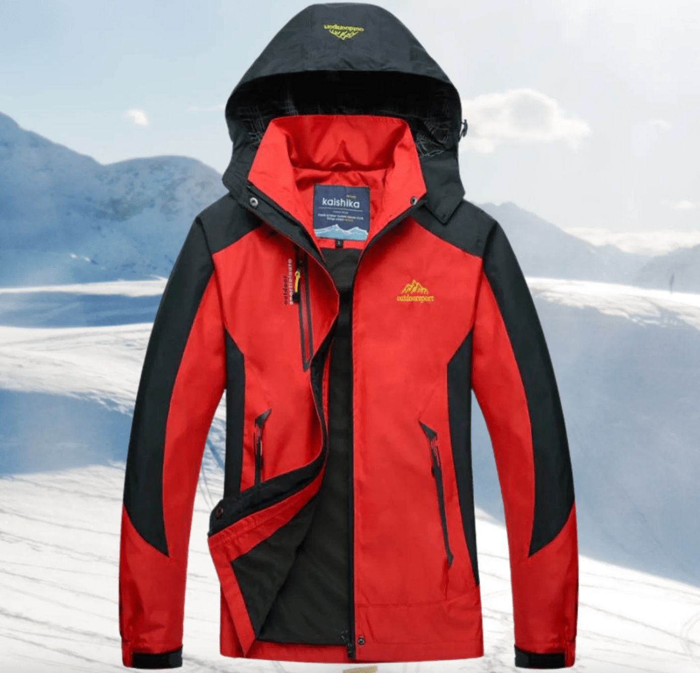 Kobieta Kurtka Wiatro- i Wodoodporna na Zimę-Women's Jacket-Moda Perla-Czerwony-M-Moda Perla