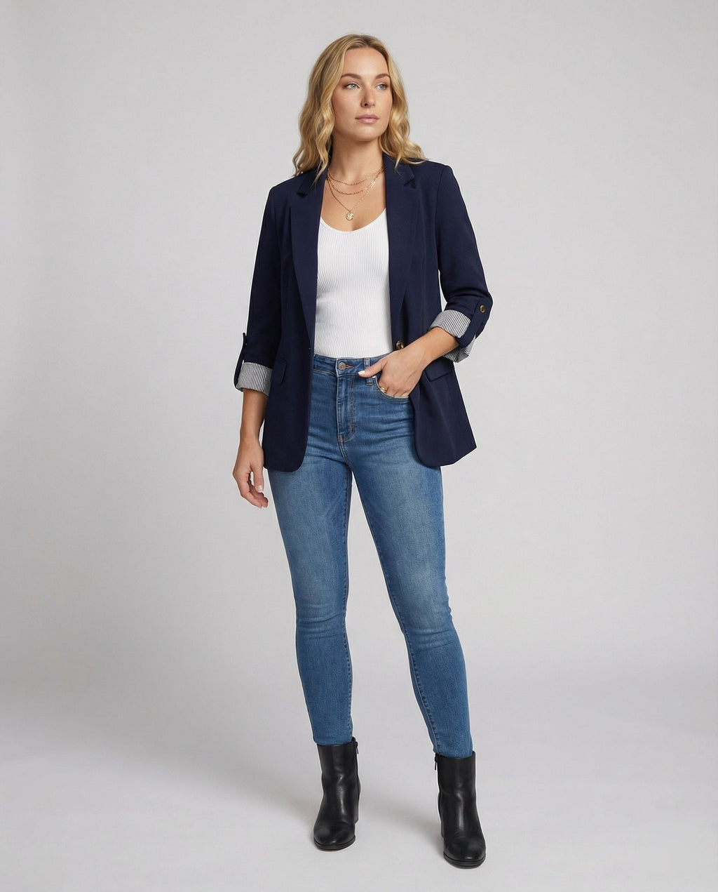 Kobieta Długa Marynarka Biznesowa | Elegancki Krój, Wysokiej Jakości Materiały 1