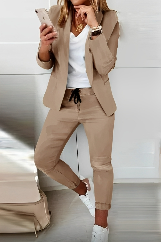 Kobiety Dwuczęściowy Komplet Marynarki | Elegancki Krój 1