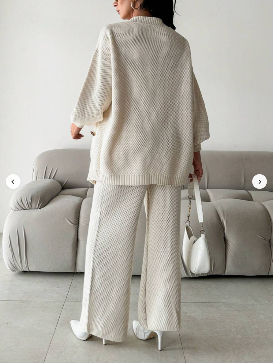 Kobiety Komplet Dzianinowy | Dekolt w Kształcie V 1