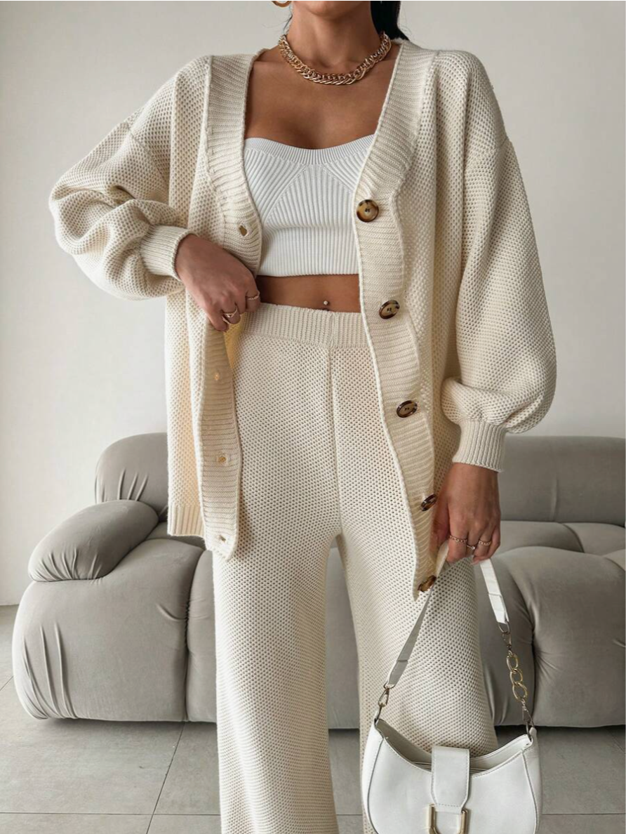 Kobiety Komplet Dzianinowy | Dekolt w Kształcie V 2