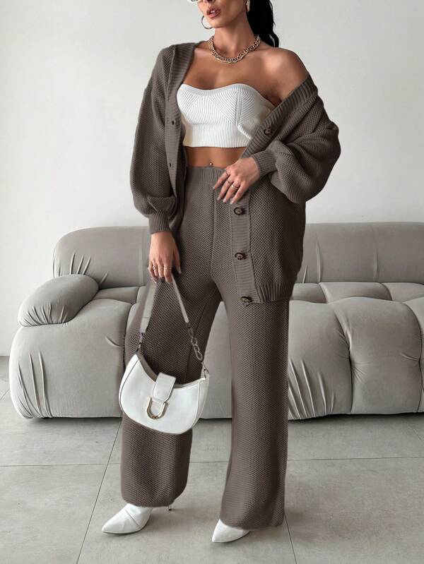 Kobiety Komplet Dzianinowy | Dekolt w Kształcie V 6