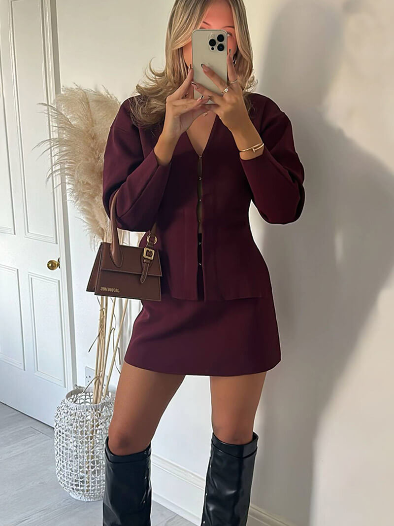 Kobiety Zestaw Dzianinowy | Oddychający Materiał 0