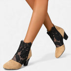 Kora Damskie Botki | Koronkowe Wykończenie, Obcas Słupkowy 6