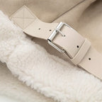 Luksusowa damska kurtka aviator ze sztucznym futrem – ciepła beżowa kurtka zimowa z zamkiem i kołnierzem-Jackets-Beżowy-XS-Moda Perla