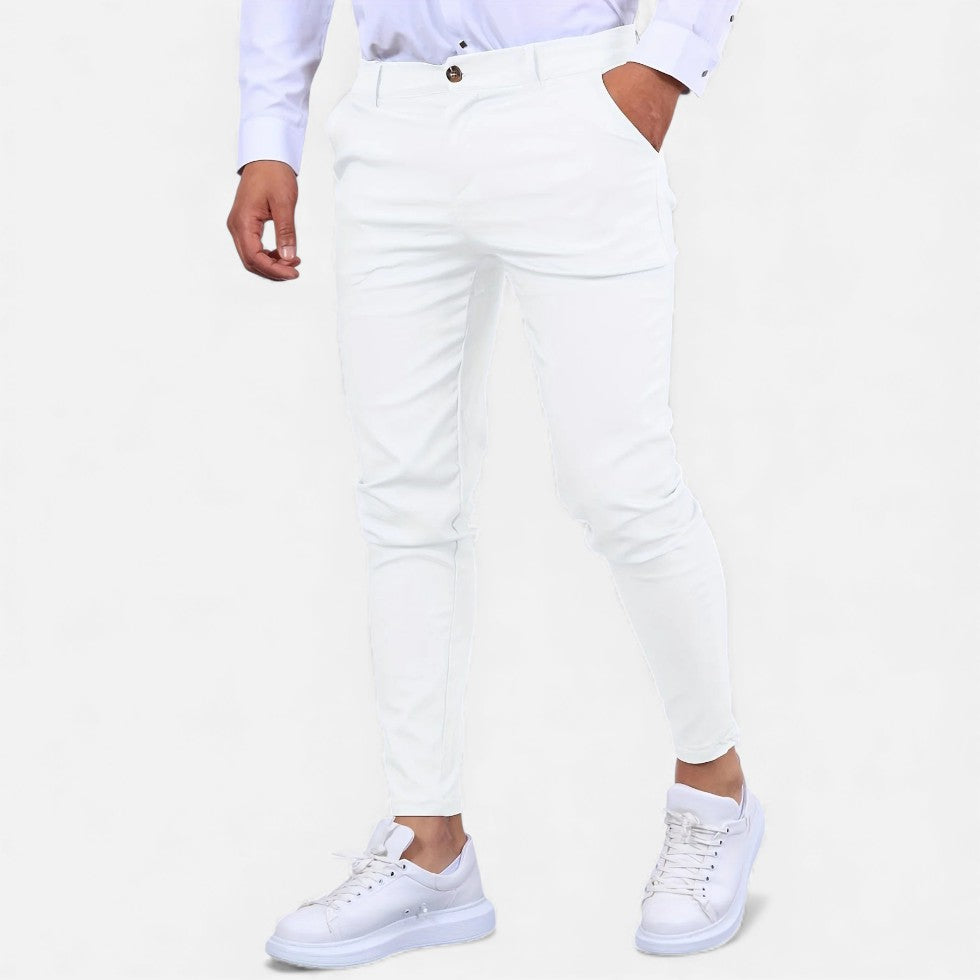 Marek Męskie Chino Spodnie | Elastyczny Materiał, Casual 0