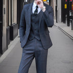 Męski Garnitur 3-Częściowy | Elegancki Klasyczny Garnitur Czarny 4