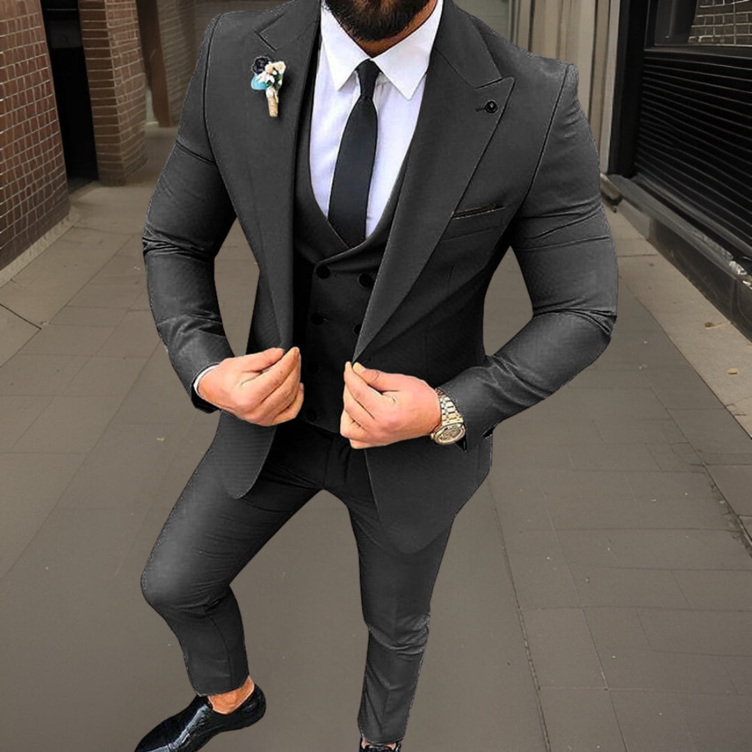 Męski Garnitur | Klasyczny Granatowy, Wysokiej Jakości 0