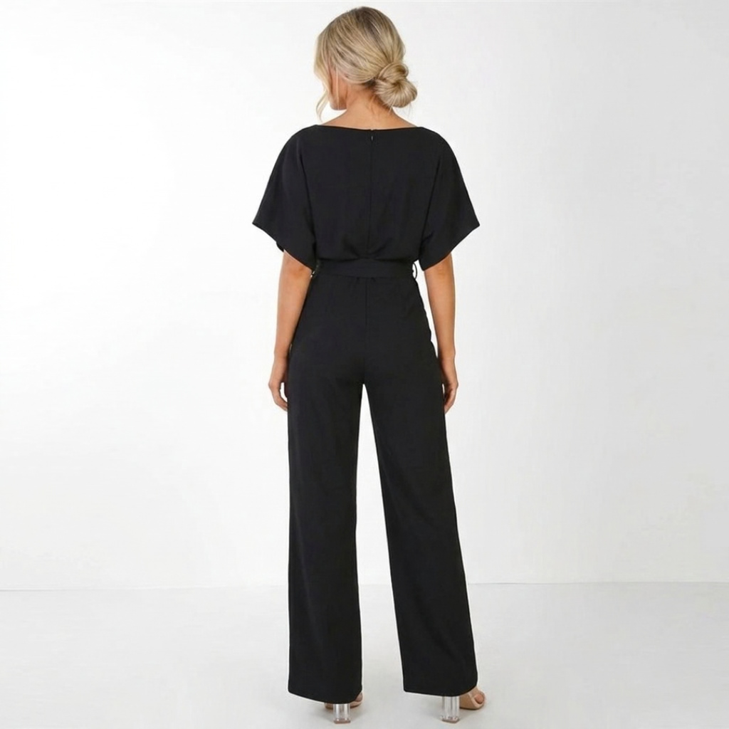 Elegancki Kombinezon Damski z Paskiem | Szerokie Nogawki, Wysoka Jakość