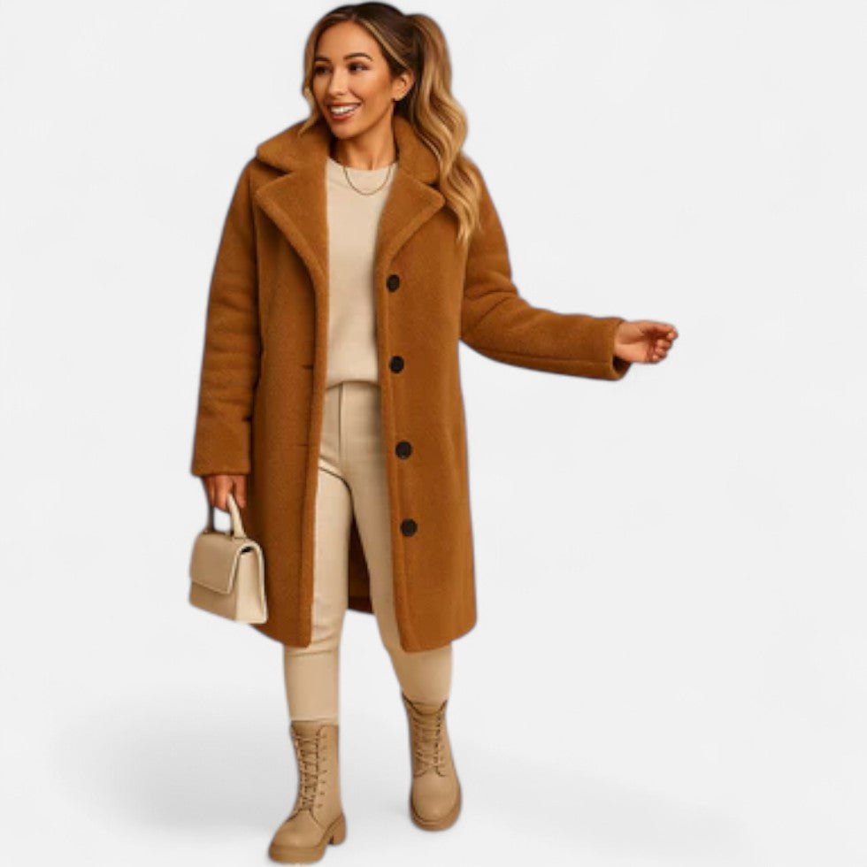 Mona Damski Płaszcz Zimowy | Pluszowy, Elegancki Krój, Ciepły 3