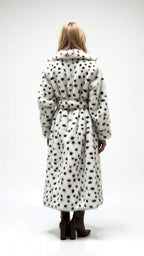 Oversize Długa Kurtka z Cętki Lamparta z Sztucznego Futra i Kołnierzem - Zimowa Kurtka Damska-Jackets-Moda Perla-Moda Perla